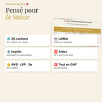 Pensé pour la Suisse : 26 cantons, LAMal, impôts, aides, AVS LPP 3a