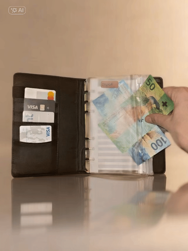 Étape 2 : répartir son argent dans les pochettes transparentes Mindora